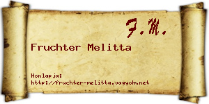 Fruchter Melitta névjegykártya