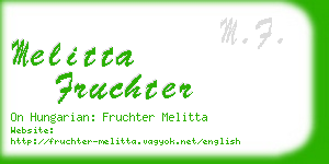 melitta fruchter business card